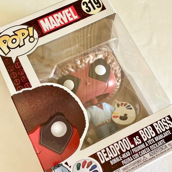 Funko Pop! Marvel Daredevil 90 Hot Topic Exclusive Deadpool as Bob Ross 319 Lot - Picture 5 of 16